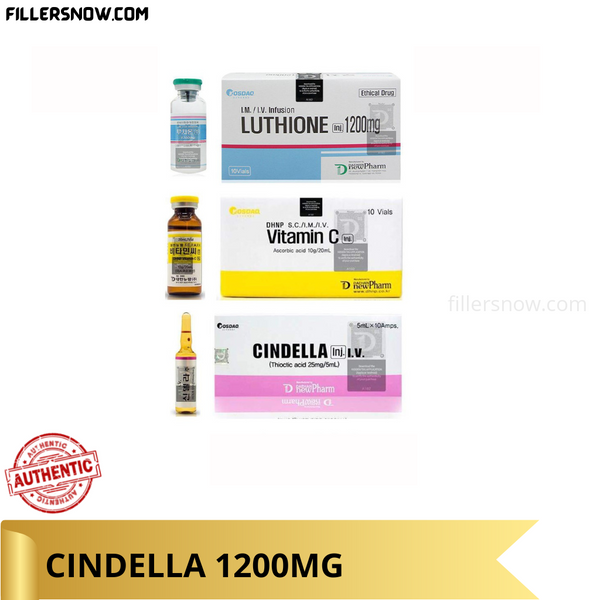 Cindella 1200mg Glutathione injection- square sealed (10 sessions)
