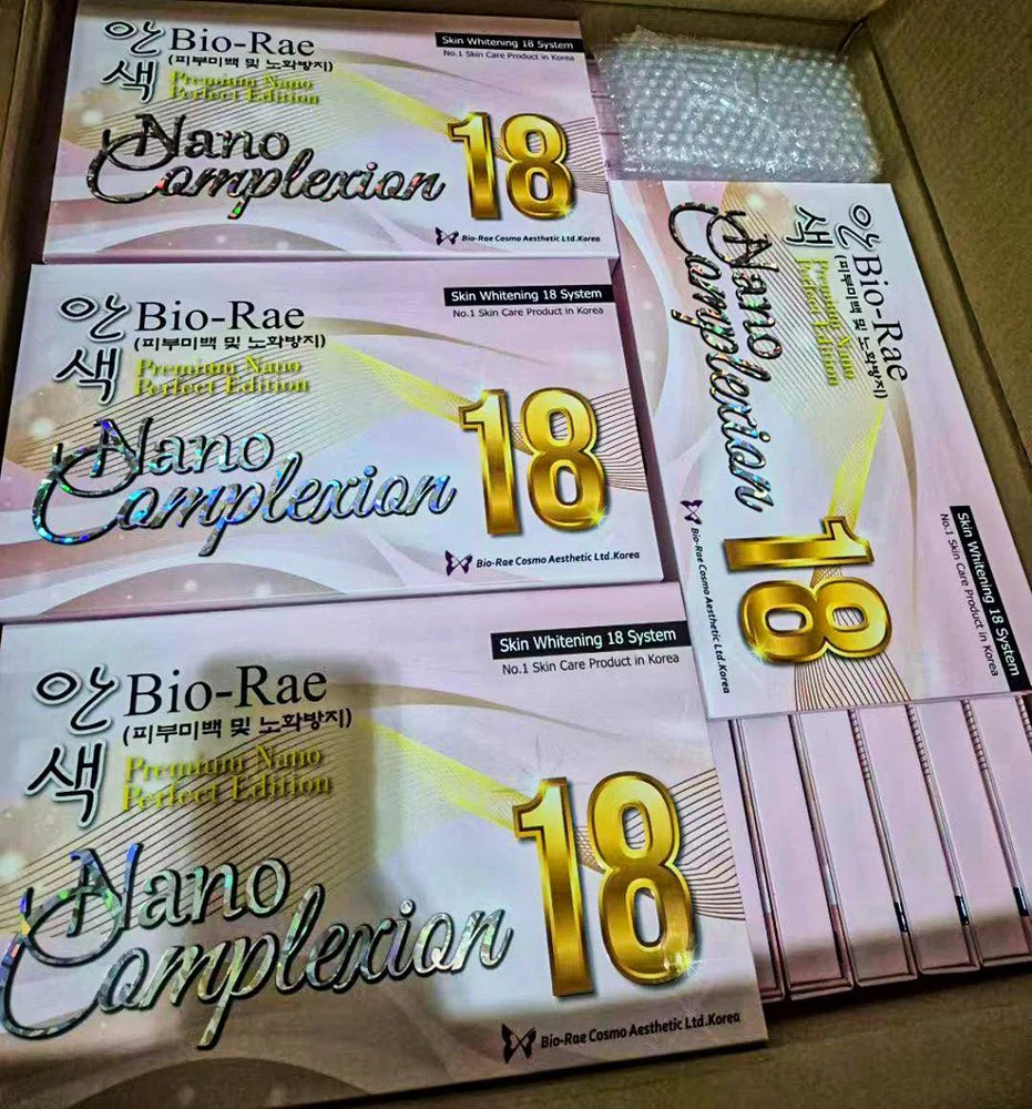 Bio-Rae Nano Complexion 18 skincare products in a box