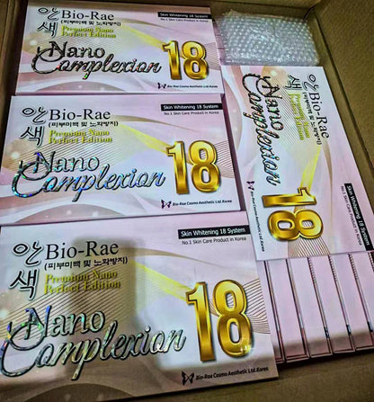 Bio-Rae Nano Complexion 18 skincare products in a box