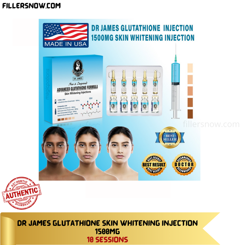 Dr James Glutathione Skin Whitening Injection 1500mg - 10 Sessions