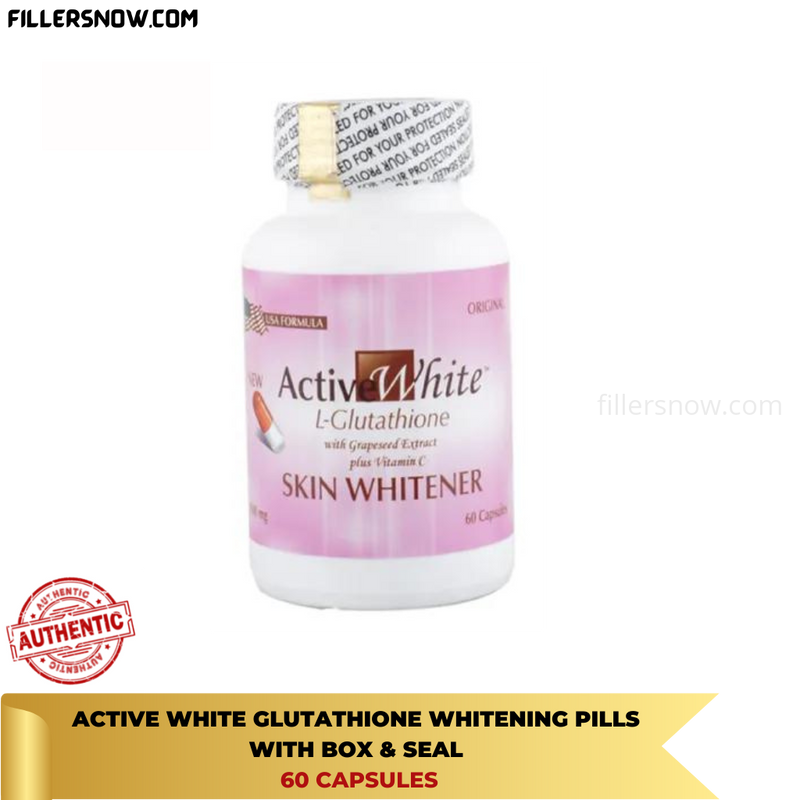 Active White Glutathione Whitening Pills - With Box & Seal (60 Capsules)